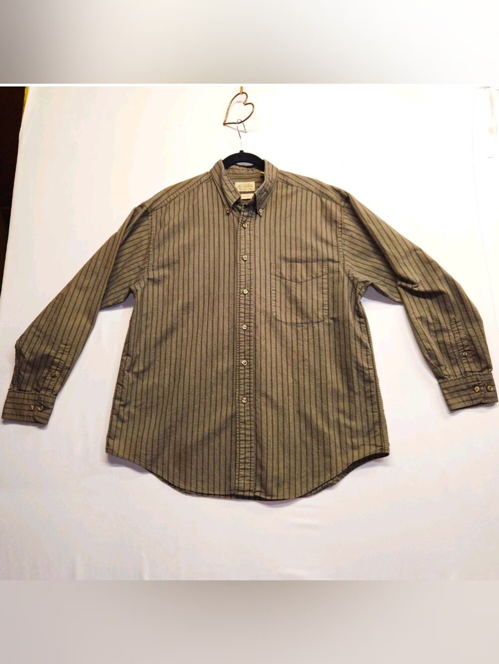 ⭐️Vintage St Johns Bay Striped Oxford Cloth Button Down Shirt Medium